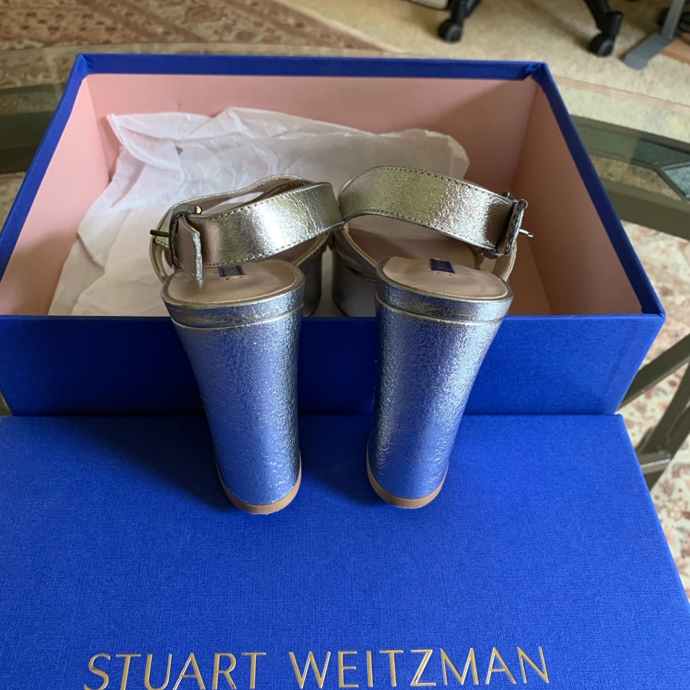 Stuart Weitzman Beautiful Silver Lame Size8 - image 5